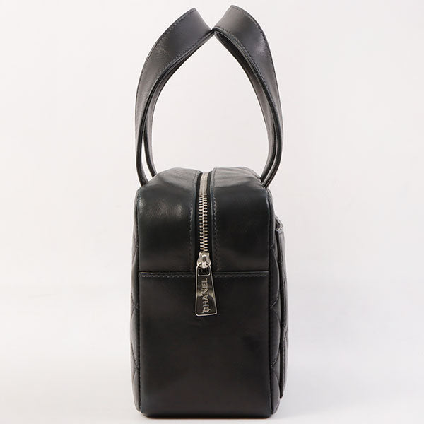 Chanel Around 2000 Made Cc Mark Stitch Top Handle Bag Mini Black