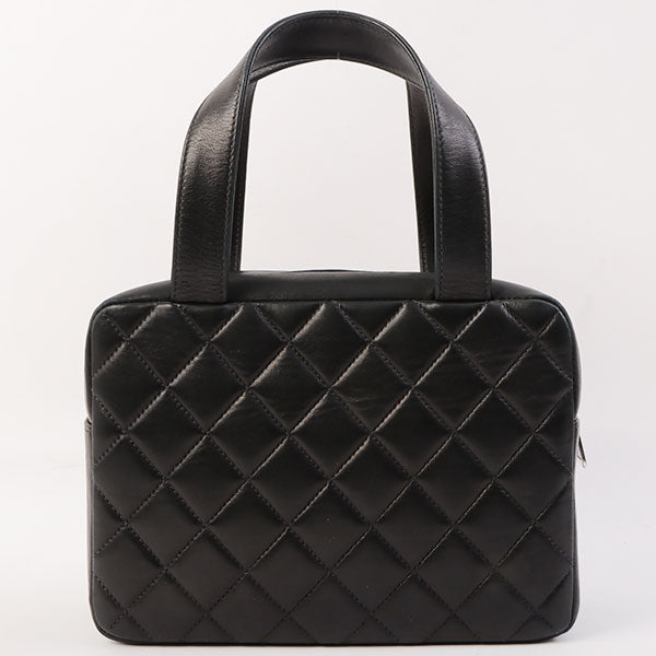 Chanel Around 2000 Made Cc Mark Stitch Top Handle Bag Mini Black