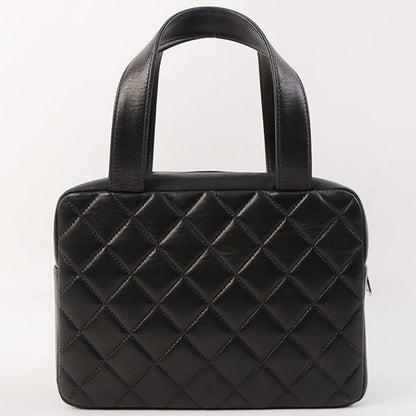 Chanel Around 2000 Made Cc Mark Stitch Top Handle Bag Mini Black