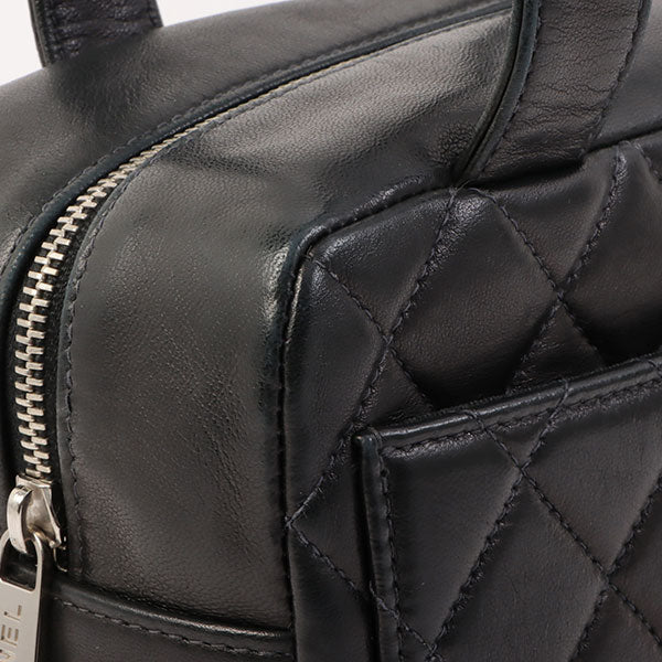 Chanel Around 2000 Made Cc Mark Stitch Top Handle Bag Mini Black