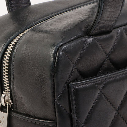 Chanel Around 2000 Made Cc Mark Stitch Top Handle Bag Mini Black