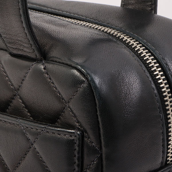 Chanel Around 2000 Made Cc Mark Stitch Top Handle Bag Mini Black