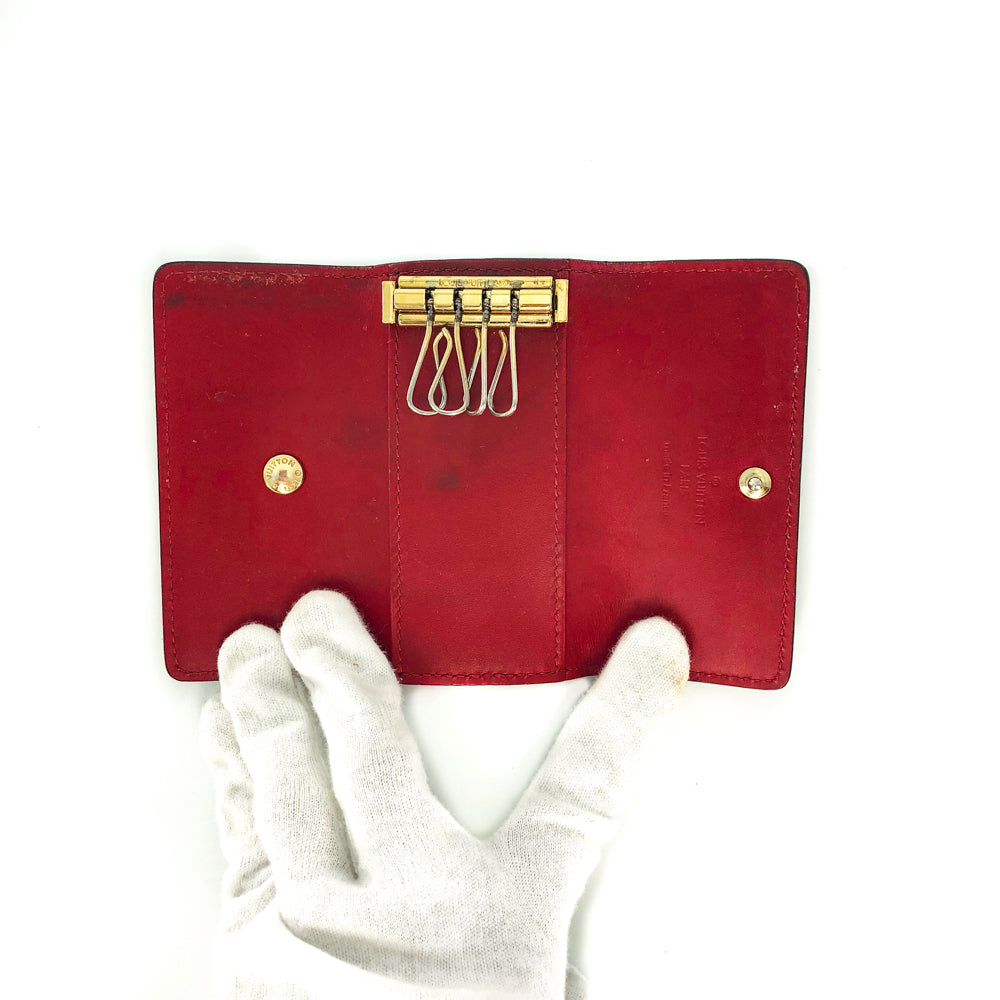 Louis-Vuitton Monogram Red Vernis Multicles 4 Key Holder