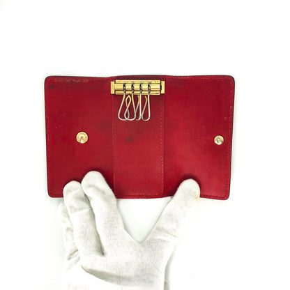 Louis-Vuitton Monogram Red Vernis Multicles 4 Key Holder