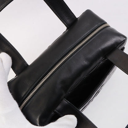 Chanel Around 2000 Made Cc Mark Stitch Top Handle Bag Mini Black