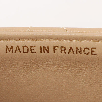 Chanel Around 1990 Made Edge Design Flap Turn-Lock Chain Bag Beige