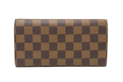 Louis Vuitton Damier Ebene Canvas Emilie Wallet Red