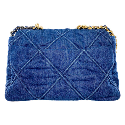 Chanel 19 Large Dark Denim Flap Bag