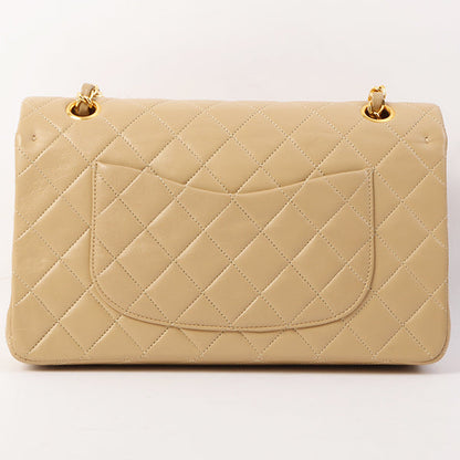 Chanel Around 1990 Made Classic Flap Chain Bag 25Cm Beige