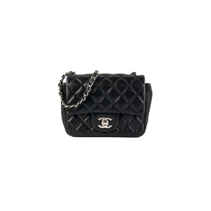 Chanel Square Mini Lambskin Black Bag