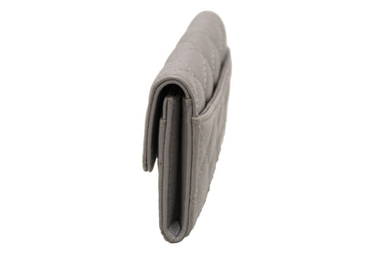 Chanel Grey Caviar Quilted Leather CC Flap Card Holder