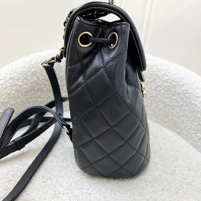 Chanel 24S Urban Spirit Backpack in Black Shiny Caviar and LGHW