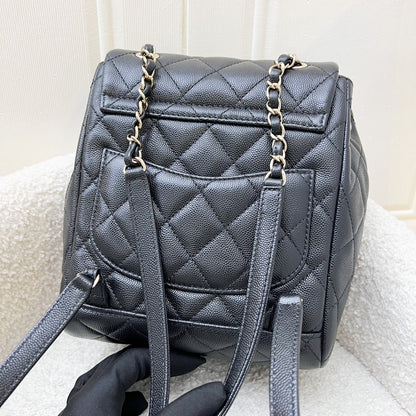 Chanel 24S Urban Spirit Backpack in Black Shiny Caviar and LGHW