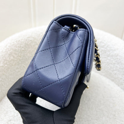 Chanel Classic Mini Rectangular Flap in Navy Lambskin and LGHW
