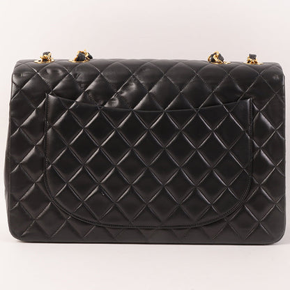 CHANEL Around 1992 Made Classic Flap Chain Bag Maxi Black