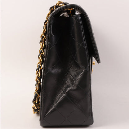 CHANEL Around 1992 Made Classic Flap Chain Bag Maxi Black