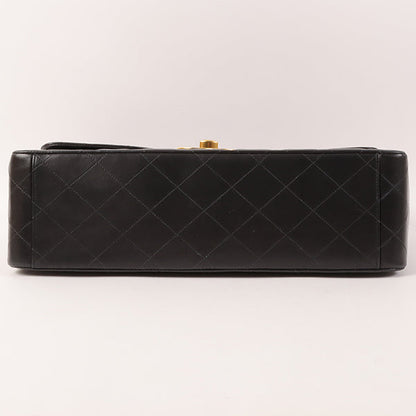 CHANEL Around 1992 Made Classic Flap Chain Bag Maxi Black
