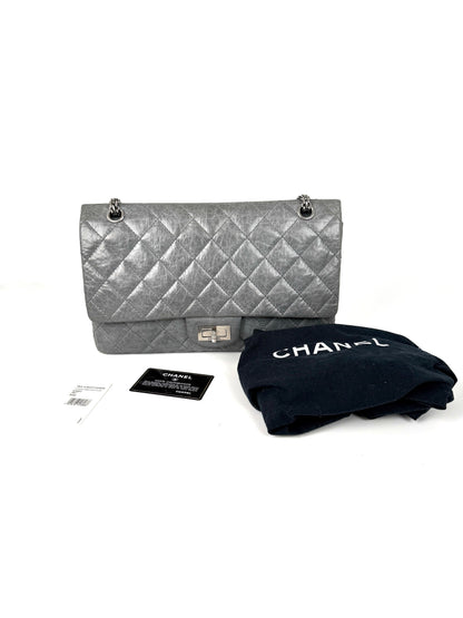 CHANEL Gray 227 2005 Reissue 2.55 Leather Shoulder Crossbody Bag
