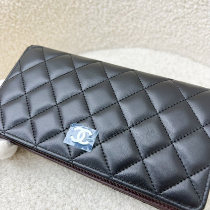 Chanel Yen Bifold Long Wallet in Black Lambskin and SHW