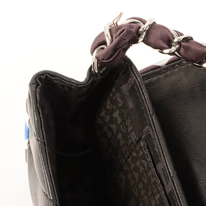 Chanel Around 2005 Made Chevron Cc Mark Plate Mini Chain Bag Black/Multi