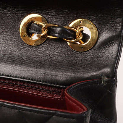 CHANEL Around 1992 Made Classic Flap Chain Bag Maxi Black