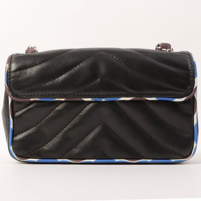 Chanel Around 2005 Made Chevron Cc Mark Plate Mini Chain Bag Black/Multi