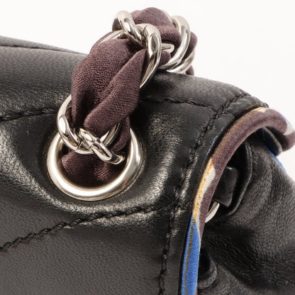 Chanel Around 2005 Made Chevron Cc Mark Plate Mini Chain Bag Black/Multi