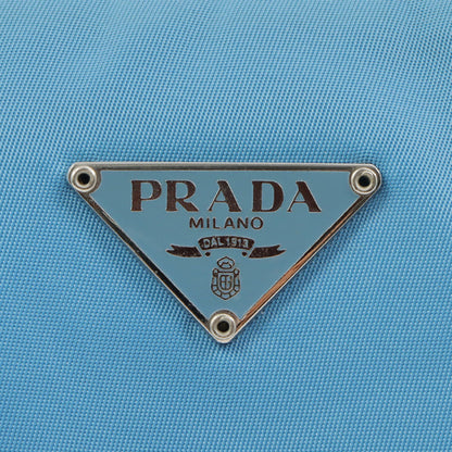 Prada Nylon Logo Plate Handbag Light Blue