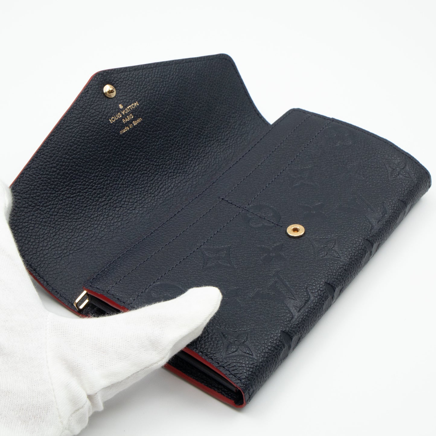 Louis-vuitton Sarah Wallet Monogram Empreinte Marine Rouge