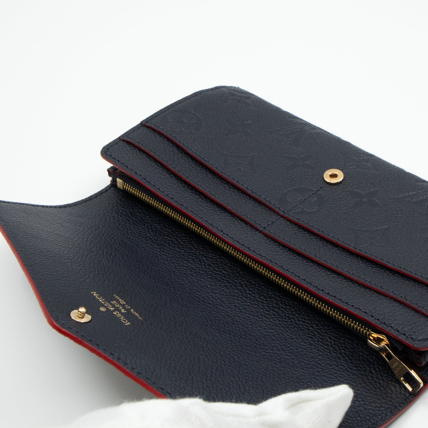 Louis-vuitton Sarah Wallet Monogram Empreinte Marine Rouge