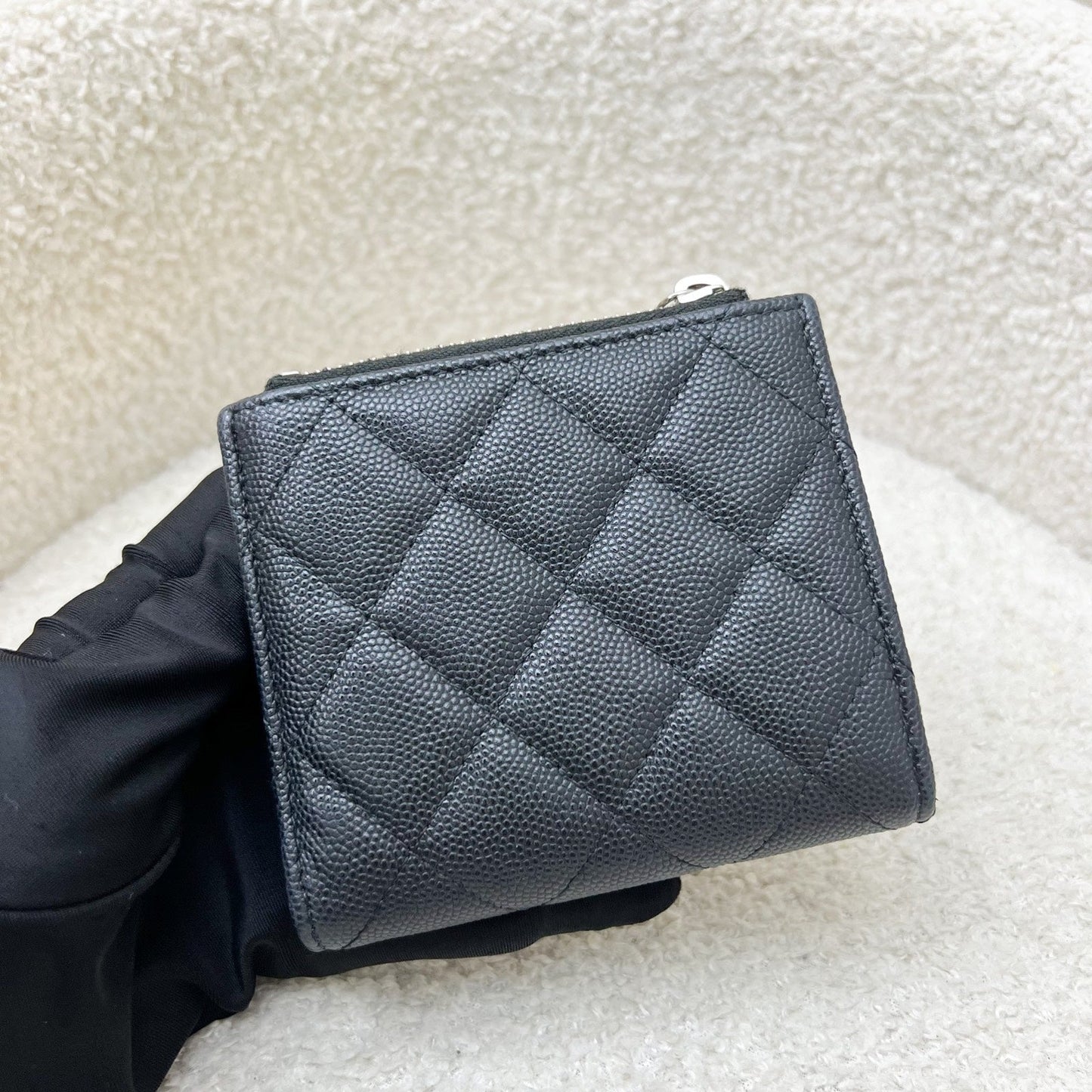 Chanel Seasonal Bifold Wallet with Coin Compartment in Black Caviar