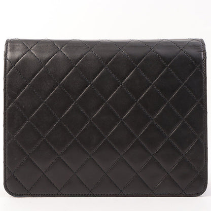 Chanel Around 1998 Made Cc Mark Plate Chain Bag Black