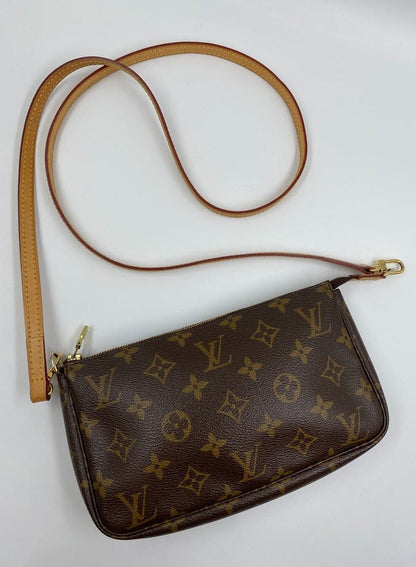 Louis Vuitton Pochette with shoulder strap and crossbody.