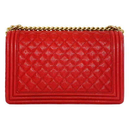 Chanel Red Caviar New Medium Boy Bag