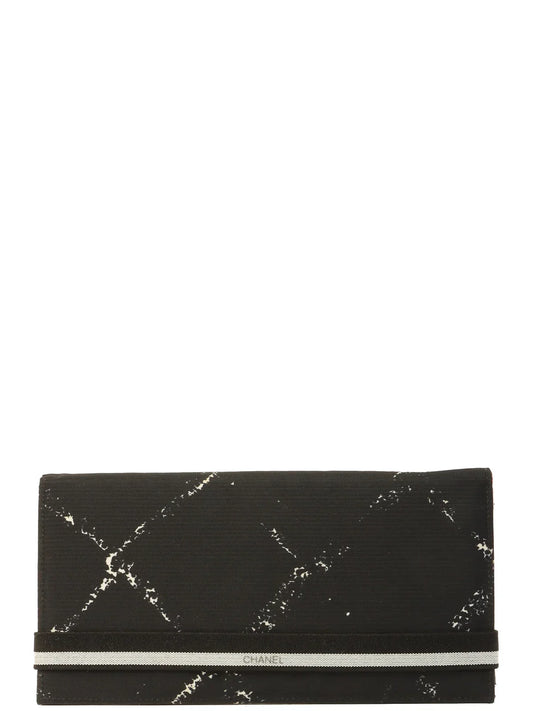 Chanel Around  Made Travel Nylon Long Wallet Black
