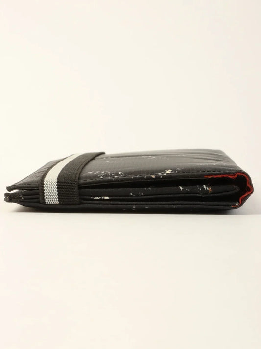 CHANEL Around 1998 Made Travel Nylon Long Wallet Black