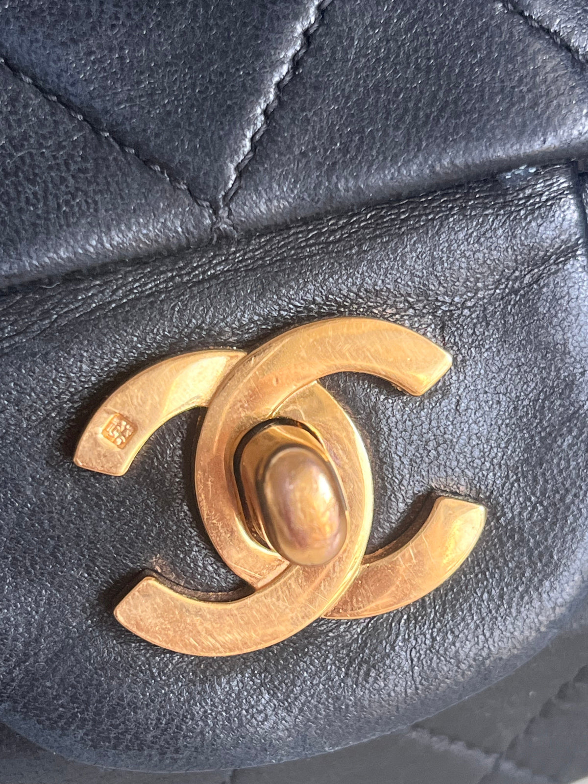 Chanel Classic Flap Vintage Black Lambskin Leather with 24k Gold Hardware