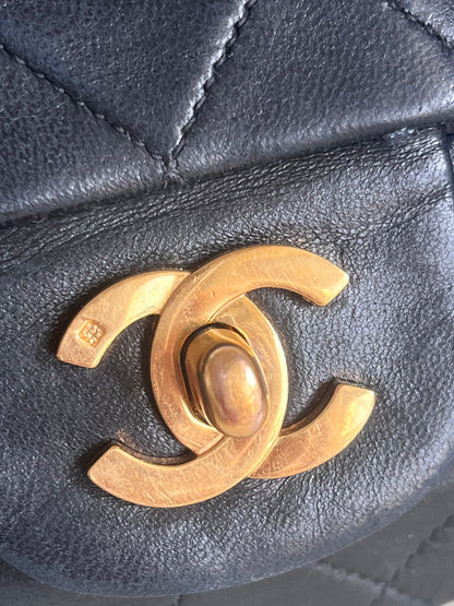 Chanel Classic Flap Vintage Black Lambskin Leather with 24k Gold Hardware