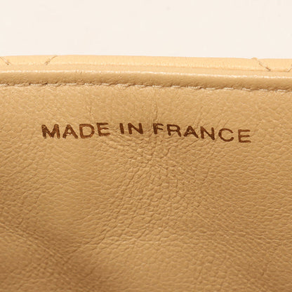 Chanel Around 1997 Made V-Flap Turn-Lock Handbag Beige