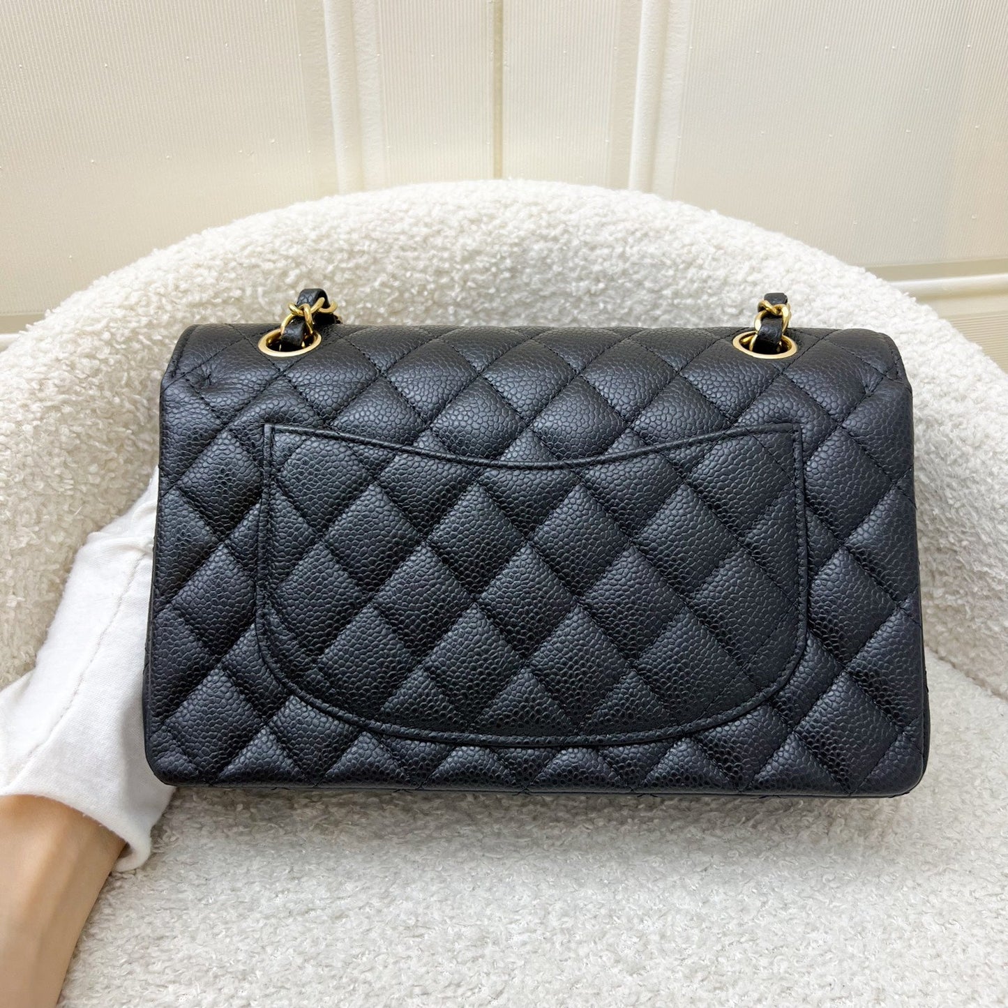 Chanel Small Classic Flap CF in Black Caviar and GHW