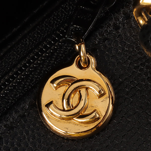 Chanel Around 1998 Made Caviar Skin Classic Flap Chain Bag Mini Black