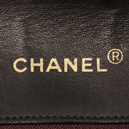 Chanel Around 1990 Made Edge Design Flap Turn-Lock Chain Bag Black/Red