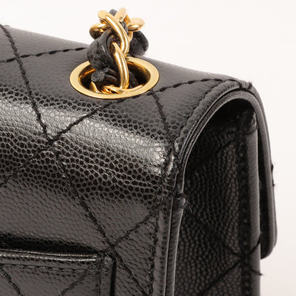 Chanel Around 1998 Made Caviar Skin Classic Flap Chain Bag Mini Black
