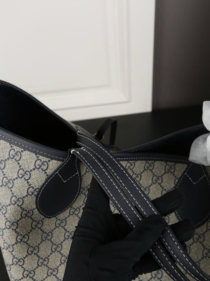 GC717 Gucci Totissima Large Reversible Tote Bag / 11"W x 10.6"H x 10.6"D
