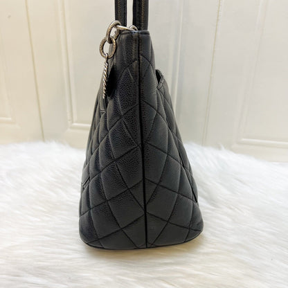 Chanel Vintage Medallion Tote in Black Caviar and SHW