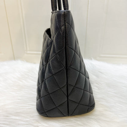 Chanel Vintage Medallion Tote in Black Caviar and SHW
