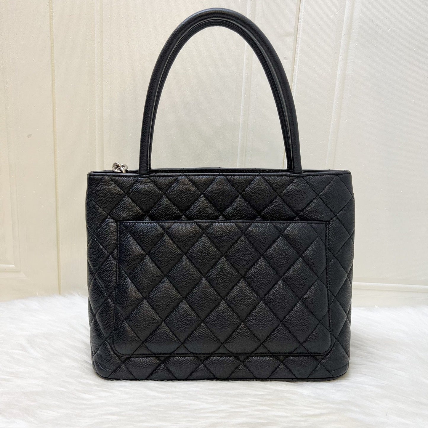 Chanel Vintage Medallion Tote in Black Caviar and SHW