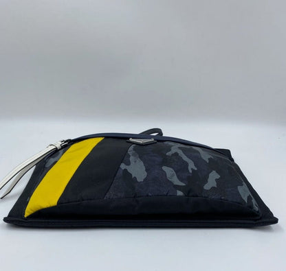 Prada Nylon Clutch Bag in Camouflage, Yellow and Black