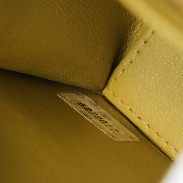 Chanel Around 1998 Made Soft Caviar Skin Turn-Lock Handbag Lime Yellow