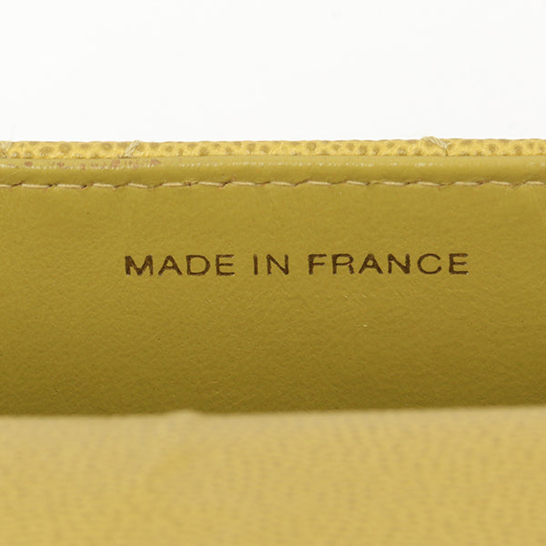 Chanel Around 1998 Made Soft Caviar Skin Turn-Lock Handbag Lime Yellow